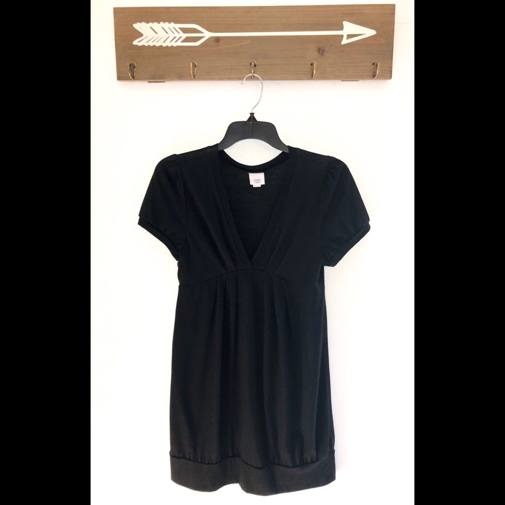 Soft black v-neck dress
